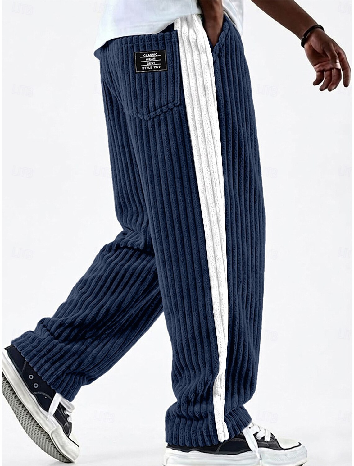 Men's Shorts Casual Shorts Corduroy Shorts Pocket Elastic Waist Simple Plain Comfort Breathable Knee Length Casual Outdoor Vacation Vacation Fashion Black White Micro-elastic