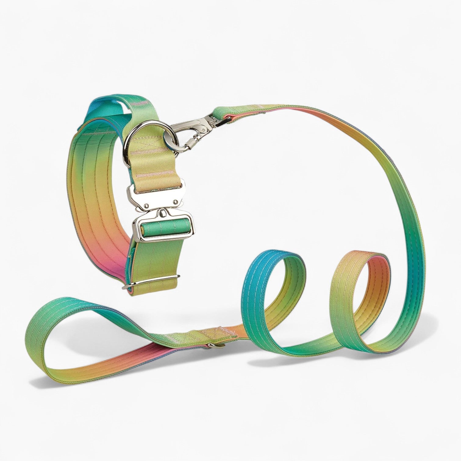 TactiPup French Bulldog Gradient Collar and Leash Set – Strong Double-Layer Tactical Design