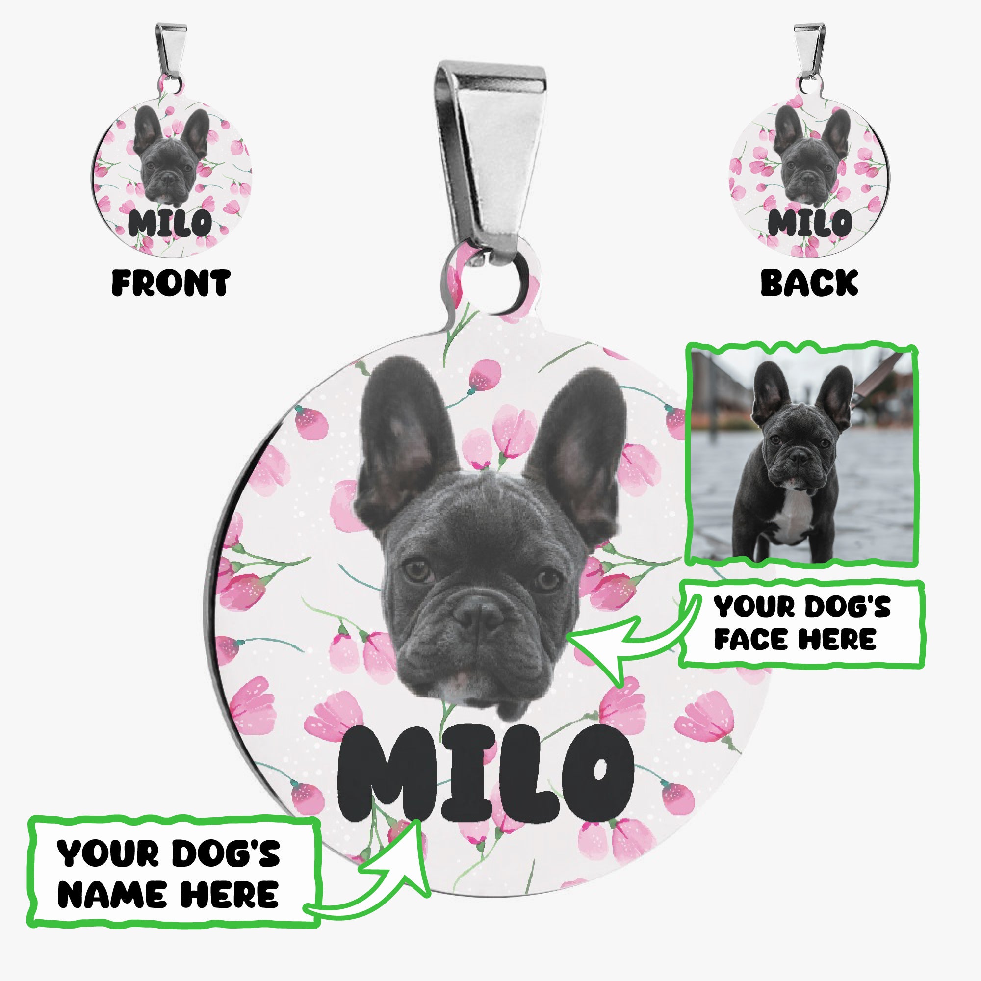 Maple - Custom Double-Sided French Bulldog Tag