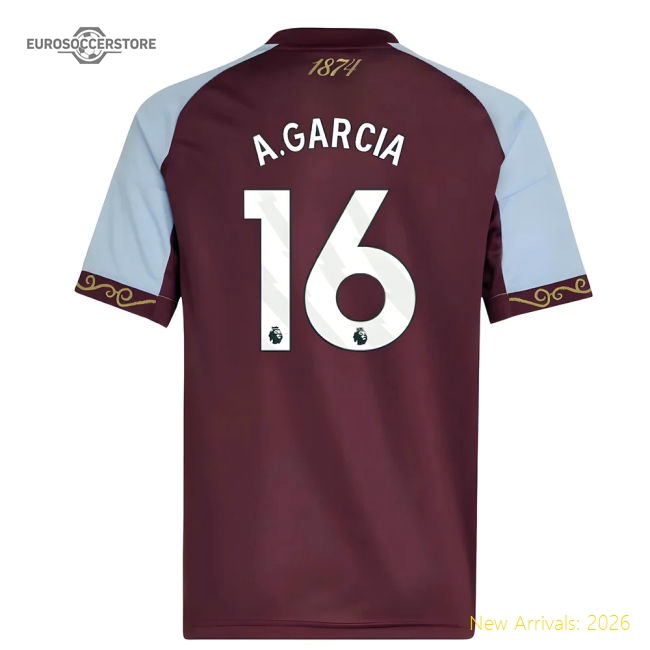 Premium 2025-2026 Aston Villa Home Shirt (kids) (a.garcia 16)