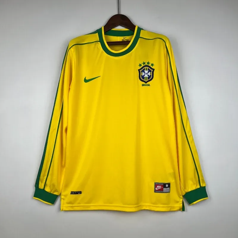 Cheap 1998 Brazil Long Sleeve Jersey retro kit