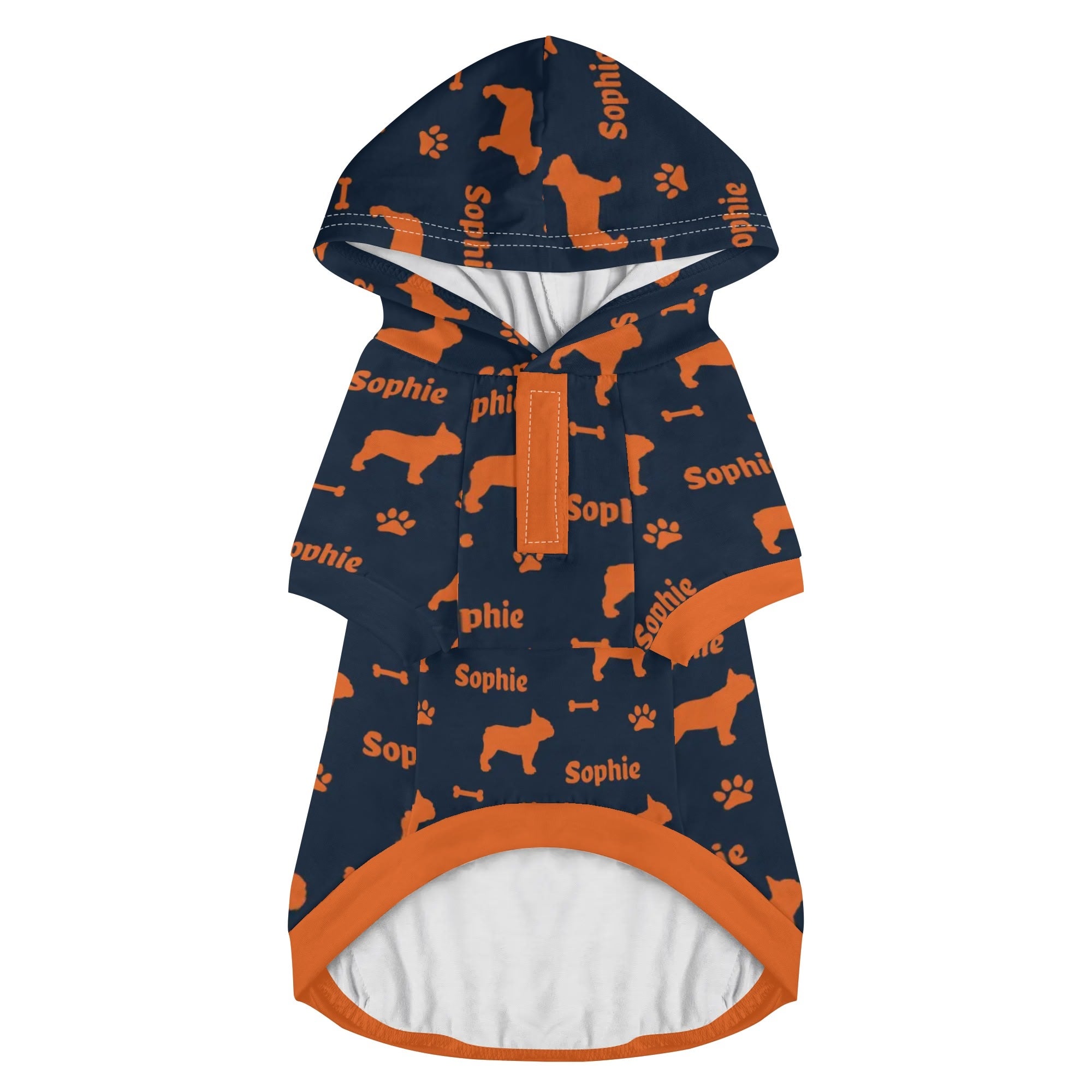 Comfortable Custom Hoodies For French Bulldogs With Your Pet's Name P...