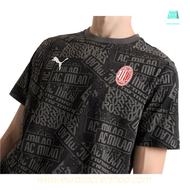 2025-2026 AC Milan ftblCulture Tee AOP (Black)