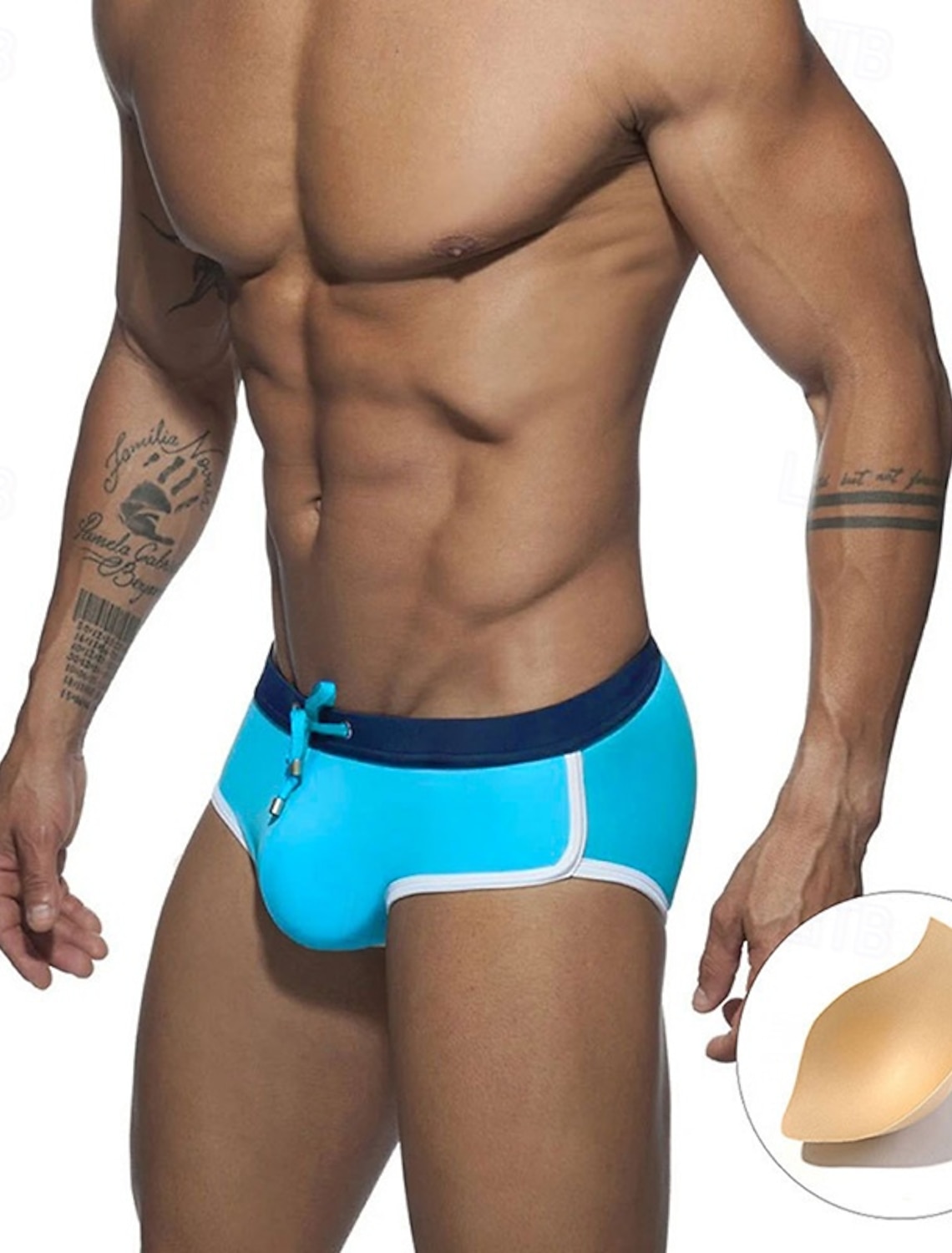 Men's Swim Shorts Trunks Briefs Solid Colored Drawstring Quick Dry #2