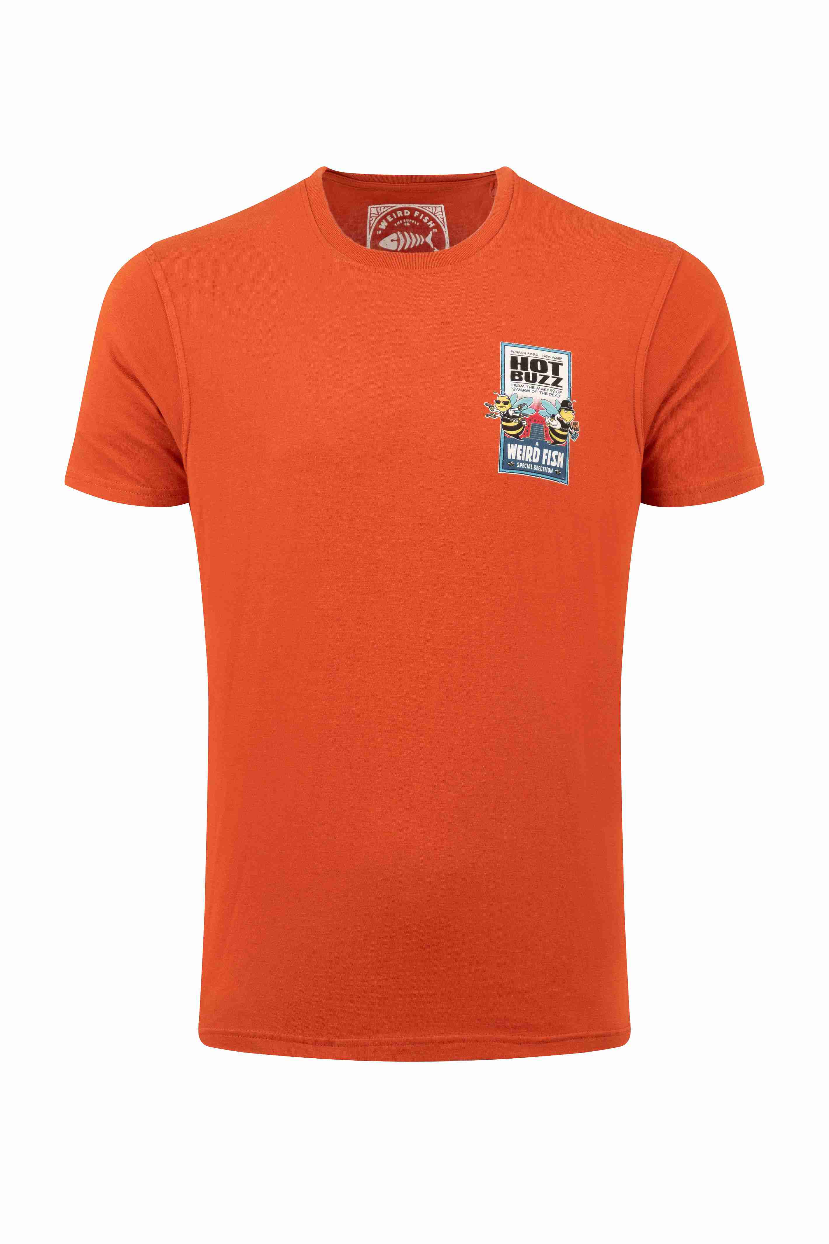 Hot Buzz Back Print Artist T-Shirt Rust Leaves