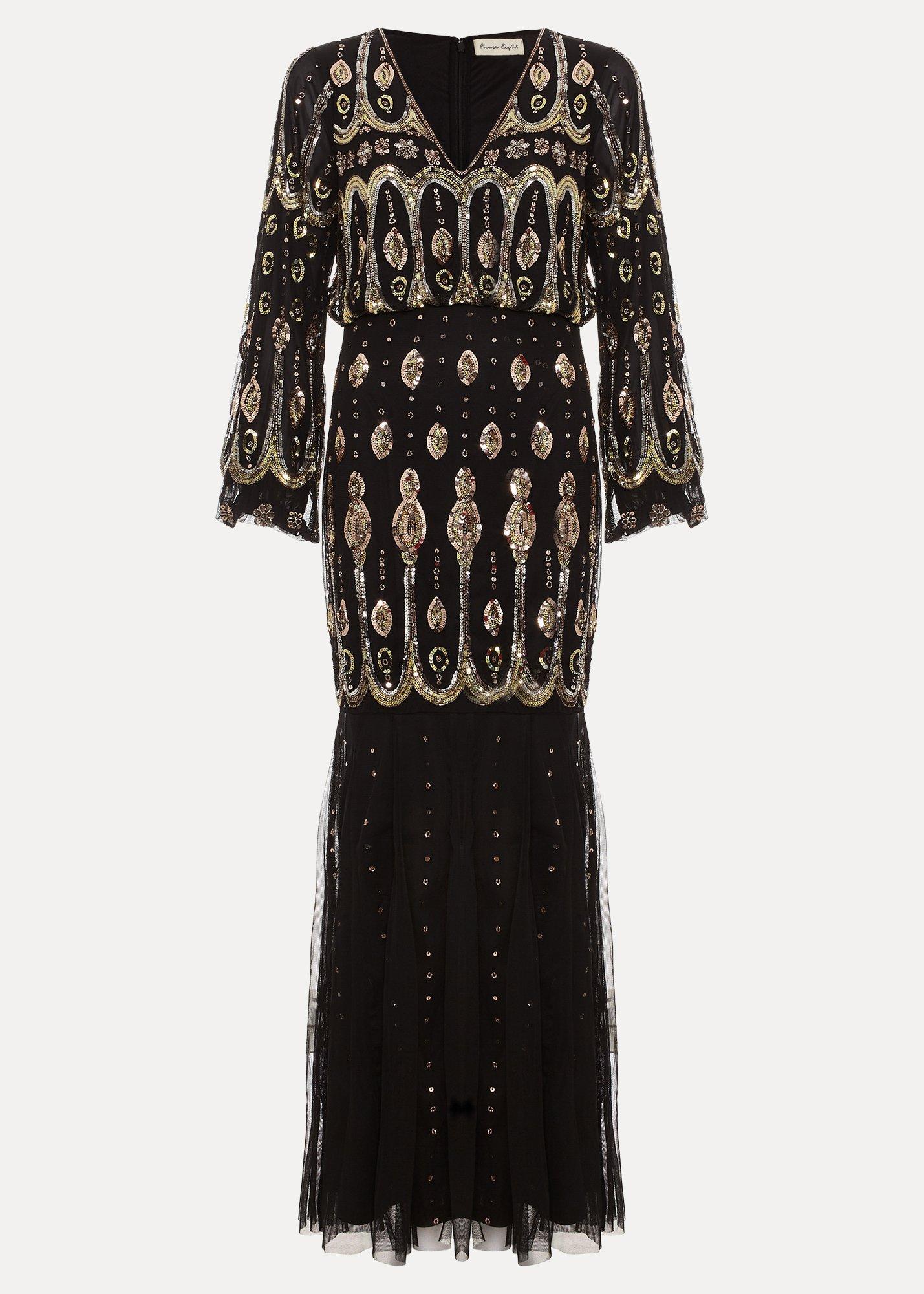 Sasha Black Beaded Maxi Dress