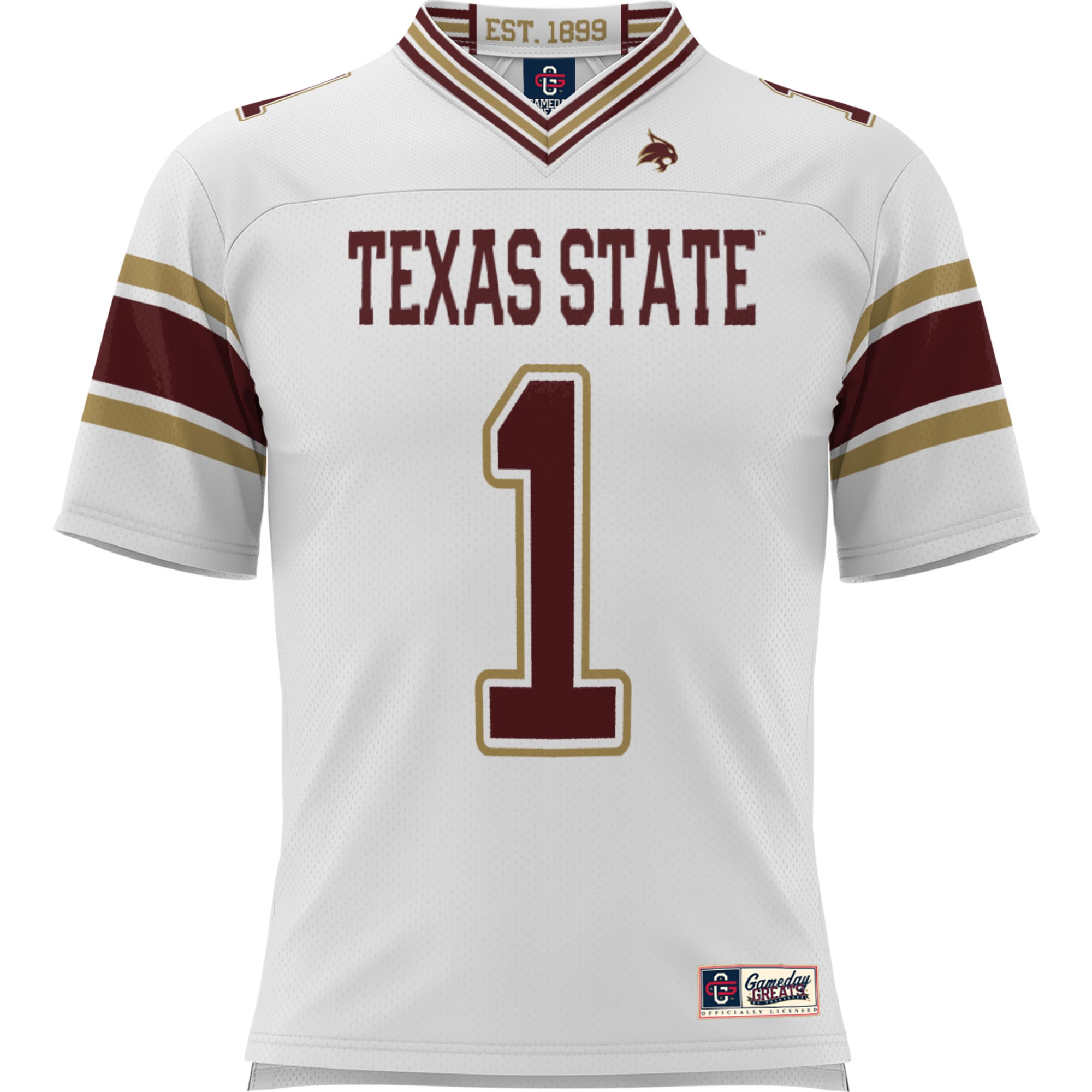 [Youth] Texas State Bobcats #1 Football Jersey - White | Stadium Series 2026