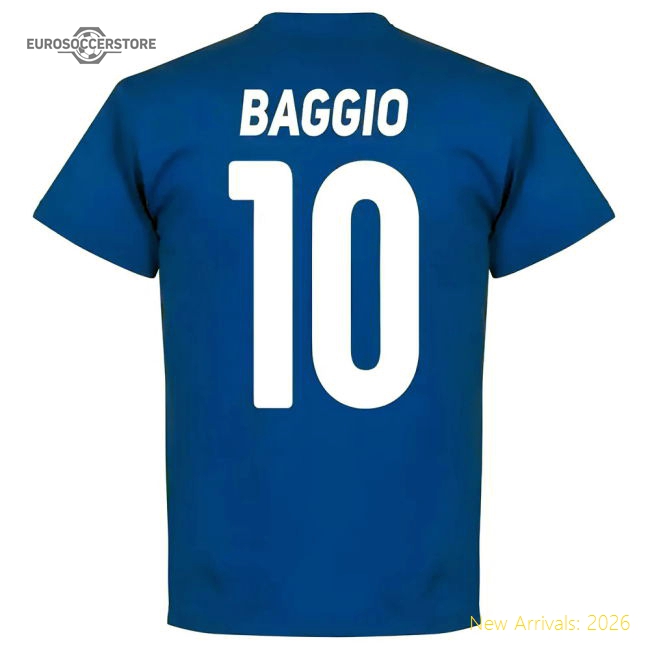 Brescia Roberto Baggio Team Fan T-shirt - Royal - Unbeatable Value