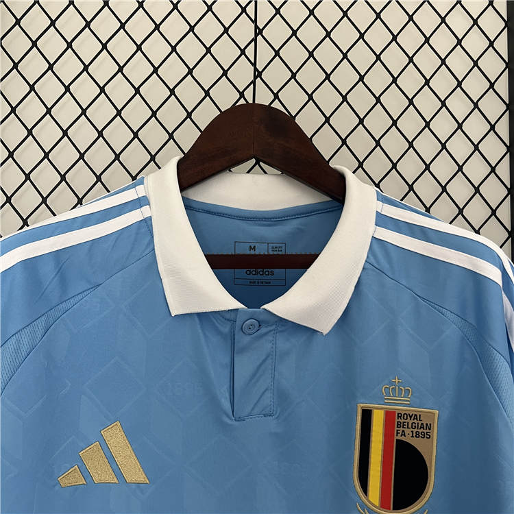 Durable UEFA Euro 2024 Belgium Away Blue Football Shirt Soccer Jersey