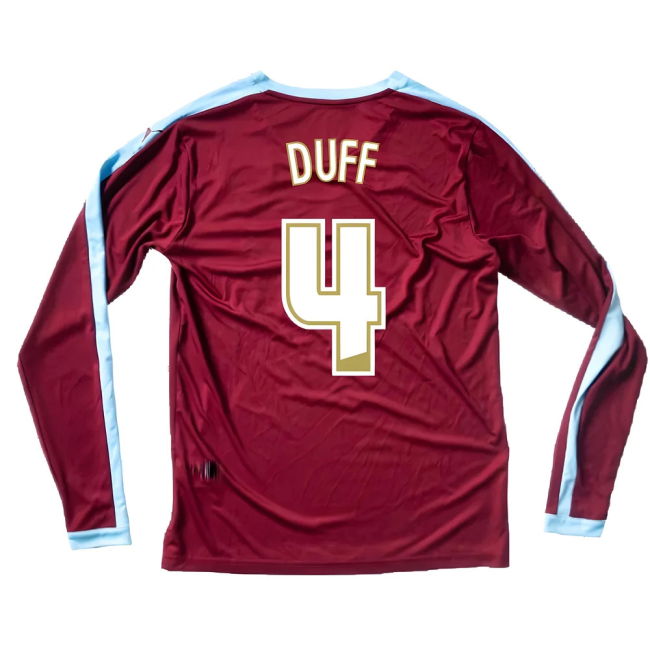 Committed Burnley Long Sleeve Home Shirt Excellent S Duff #4 Top T...