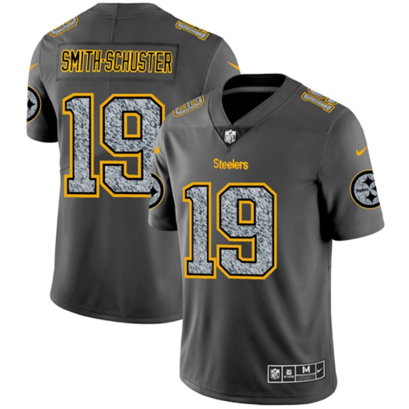 Official NFL P S Steelers #19 JuJu Smith-Schuster Gray Fashion Jersey
