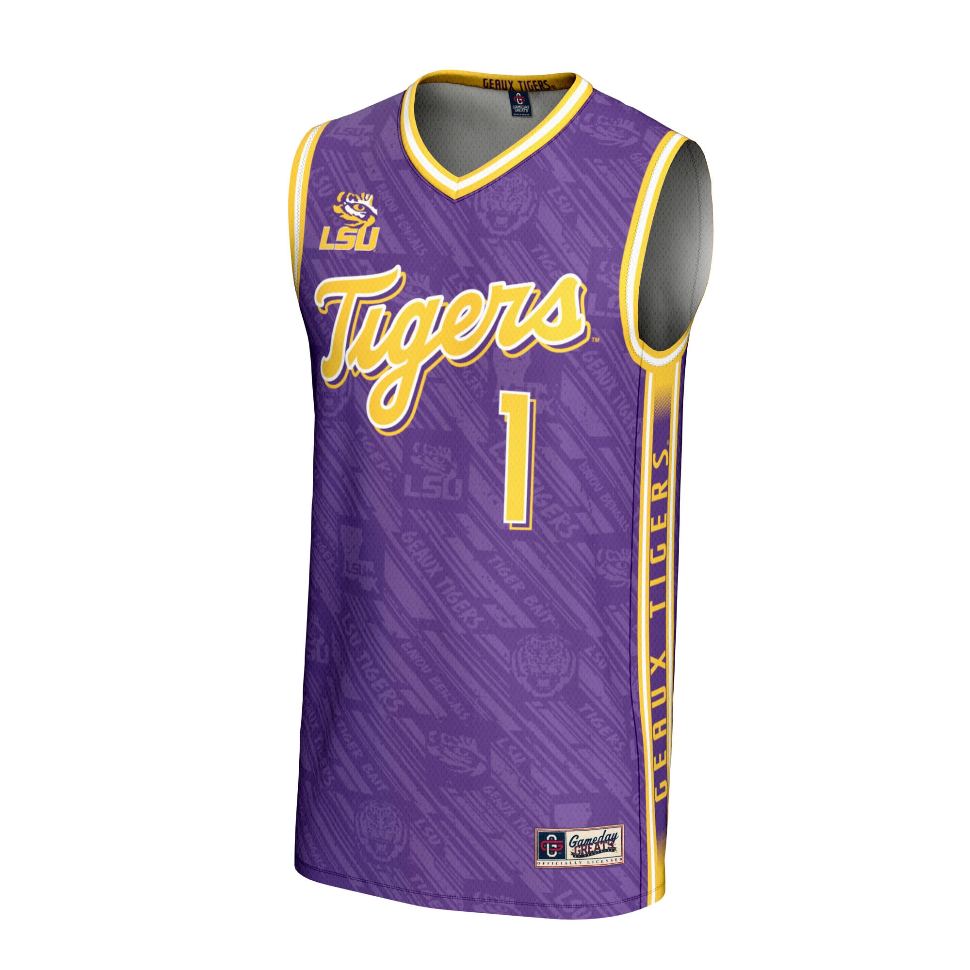 [NJP] LSU Tigers GameDay Greats Unisex Lightweight Highlight Print Basketball Jersey - Purple
