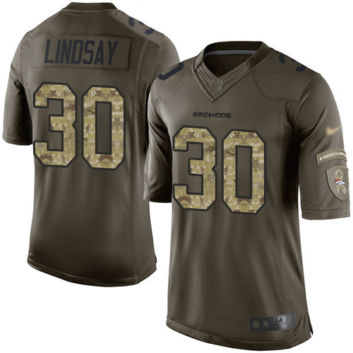 NFL W D B Broncos #30 Phillip Lindsay Green Limited Jersey - High Q...