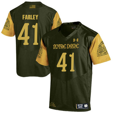 Men's ND Fighting Irish #41 Matthias Farley Green 2024 performance