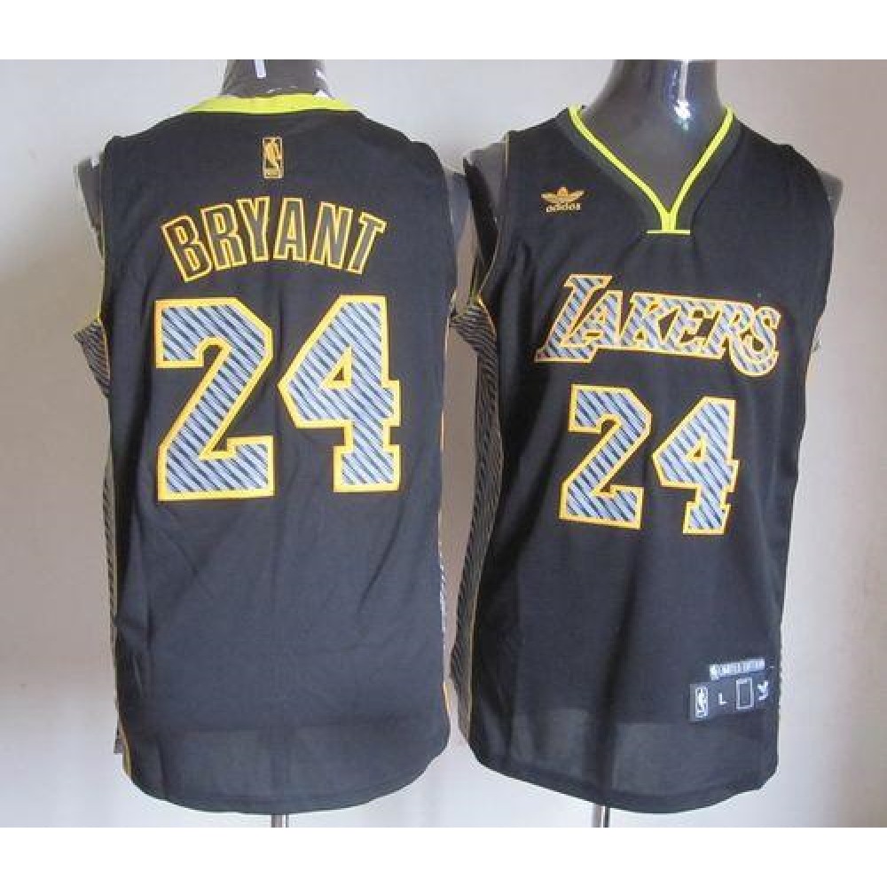 Lakers #24 Kobe Bryant Black Electricity Fashion Stitched NBA Jersey