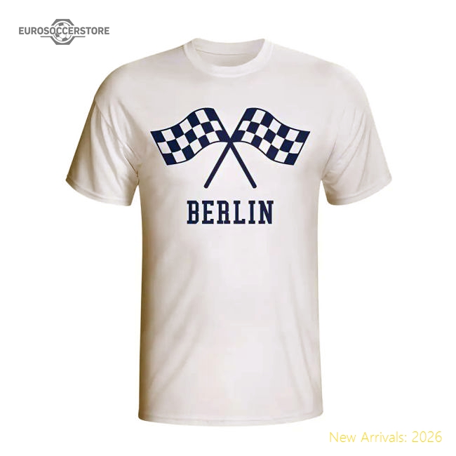 Club Teams,Hertha Bsc Hertha Berlin Waving Flags T-Shirt (White)