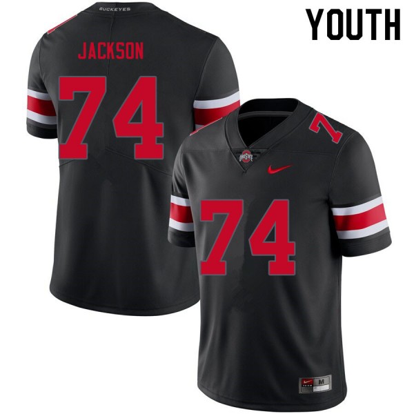 Youth Ohio State Buckeyes #74 Donovan Jackson Blackout Nike Stitch Jersey