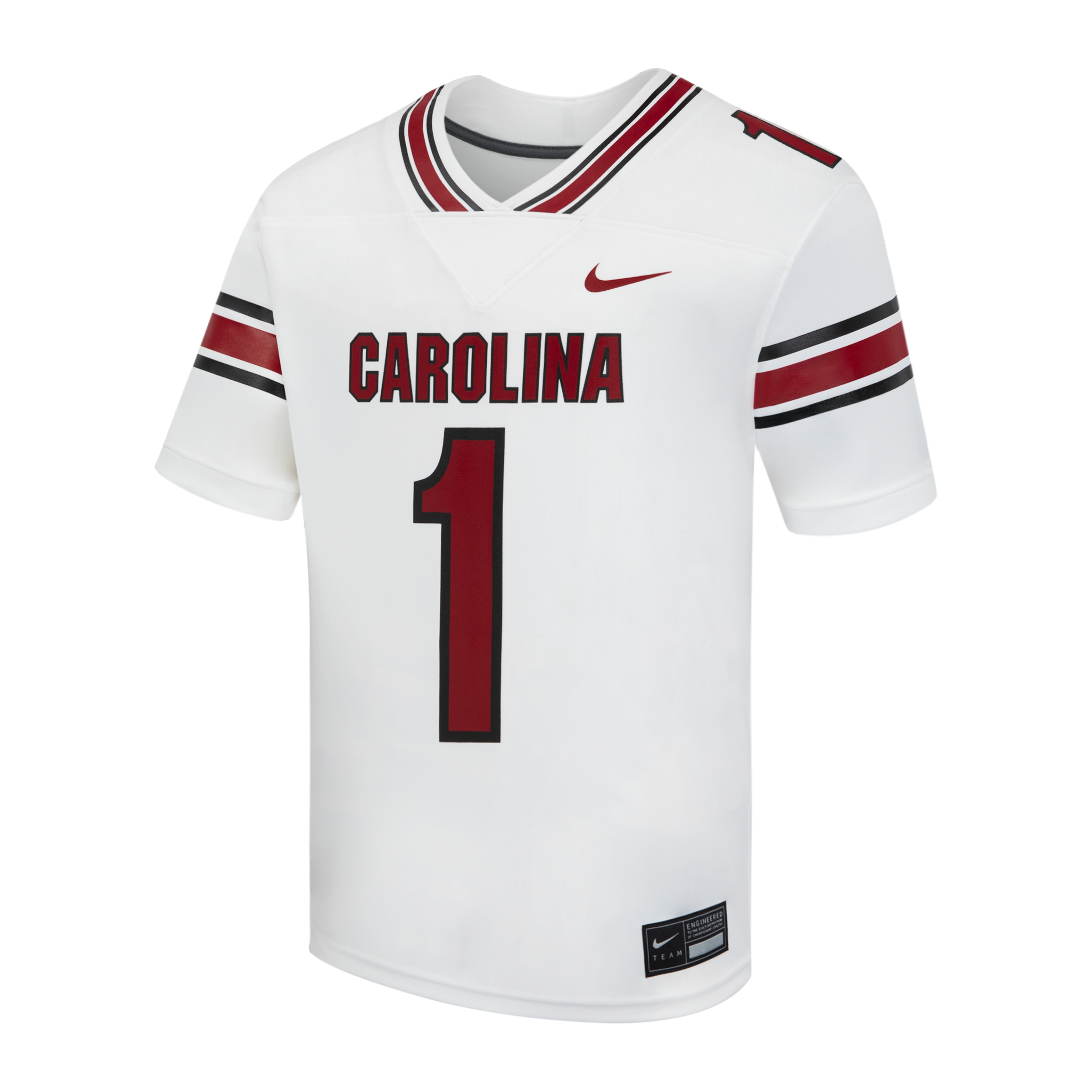 #1 South Carolina Gamecocks Youth Road Replica Football Jersey - White