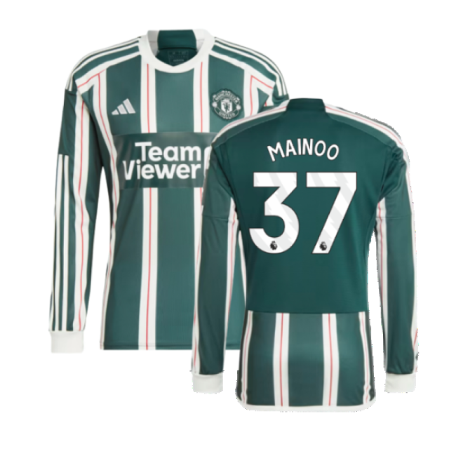 2023-2024 Man Utd Long Sleeve Away Jersey (Mainoo 37) Fan Edition