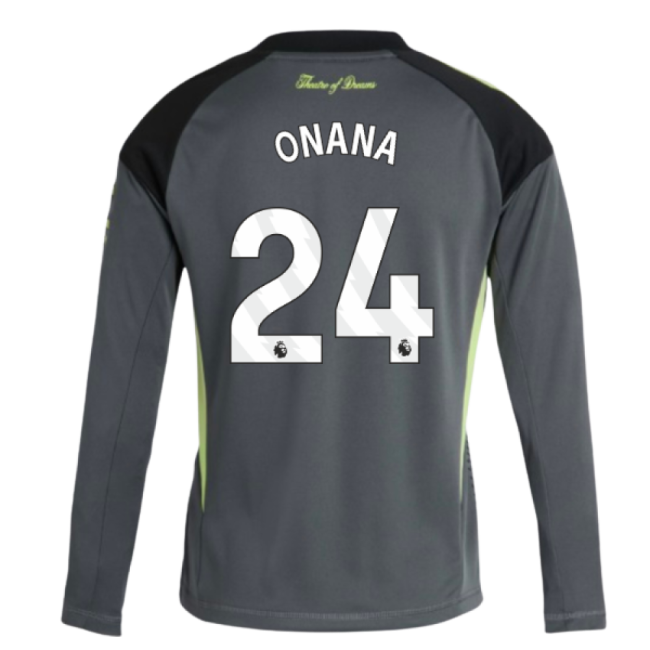 2025-2026 Man Utd Home Goalkeeper Jersey (Grey) - Kids (Onana 24)
