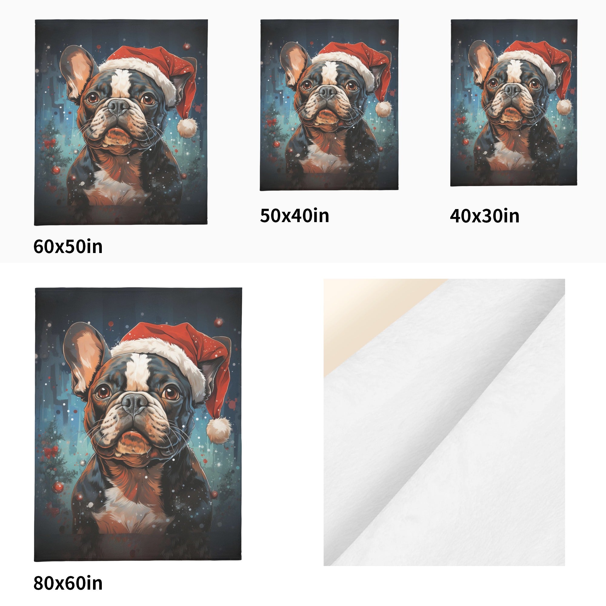 Santa Frenchie - Blanket