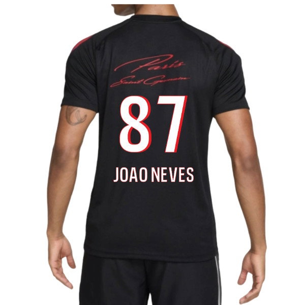 [DDJ] 2026-2027 PSG Strike Training Shirt (Black) (Joao Neves 87)