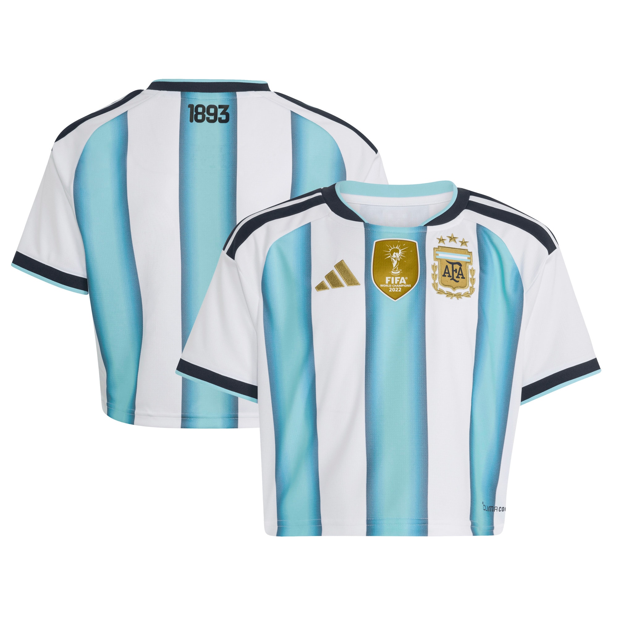[JED] Argentina National Team Women's Home 2022 Winners Cropped Replica Jersey - White