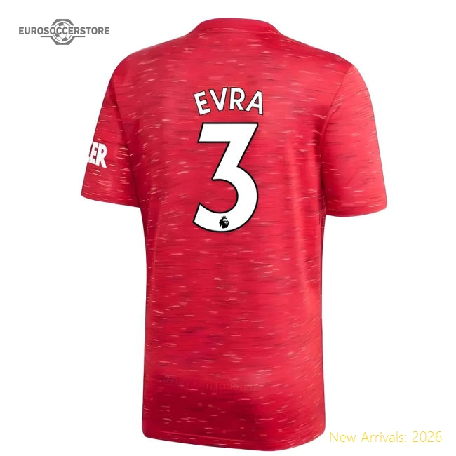 2020-2021 Man Utd Adidas Home Football Shirt (EVRA 3)