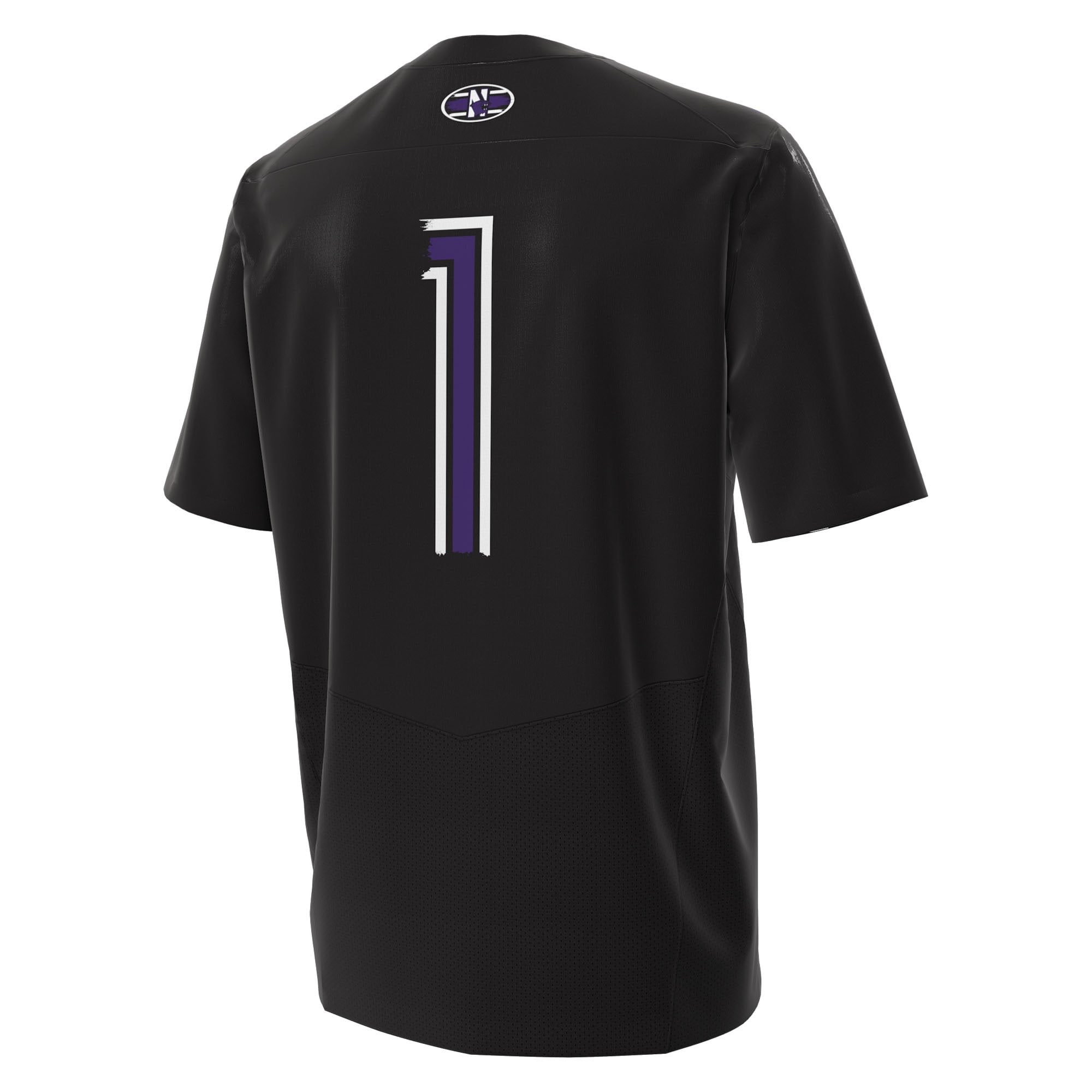#1 Northwestern Wildcats Alternate Replica Football Jersey - Black