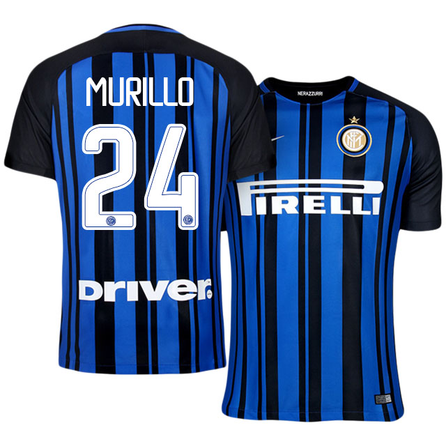 Inter Milan Home 201718 24 Jeison Murillo Soccer Jersey Shirt -