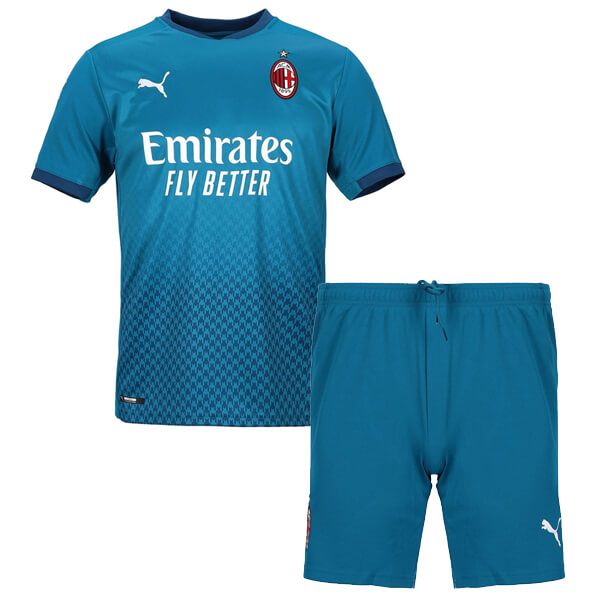 Kids AC Milan 20-21 Third Blue Soccer Suits ShirtShorts - Official