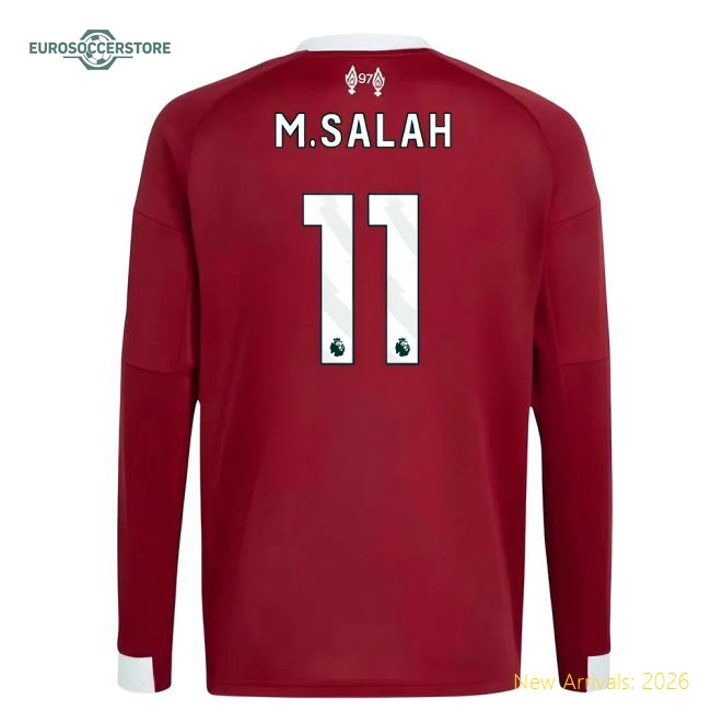 2025-2026 Liverpool Long Sleeve Home Shirt (Kids) (M.Salah 11)