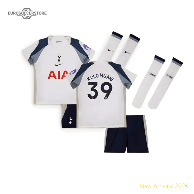 Authentic 2025-2026 Tottenham Home Little Kids Mini Kit (kolo Muani