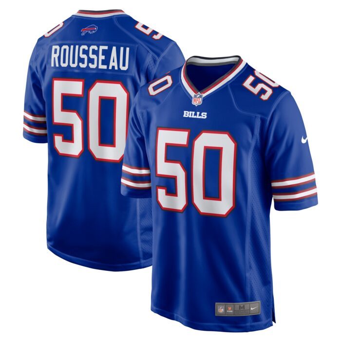 Men's Buffalo Bills Gregory Rousseau Nike Royal Game Playe...