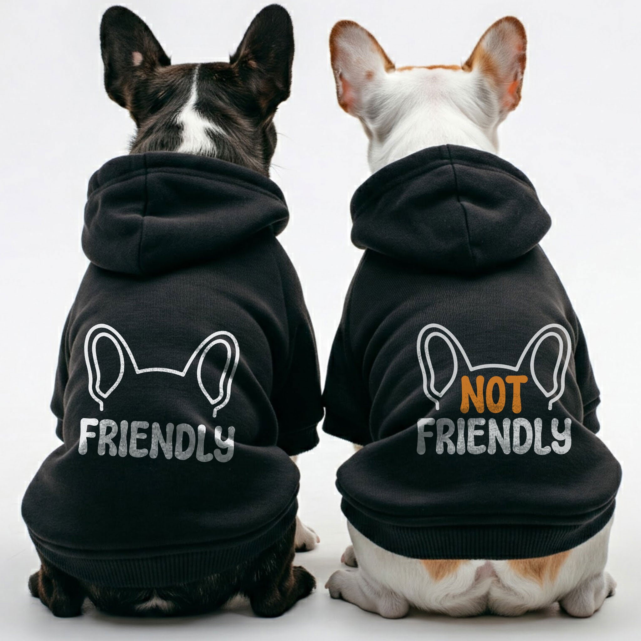Friendly and Not Friendly - Matching French Bulldog Hoodies – Stylish, Cozy & Personalized!