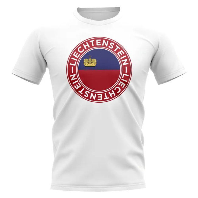 Liechtenstein Football Badge T-Shirt (White)