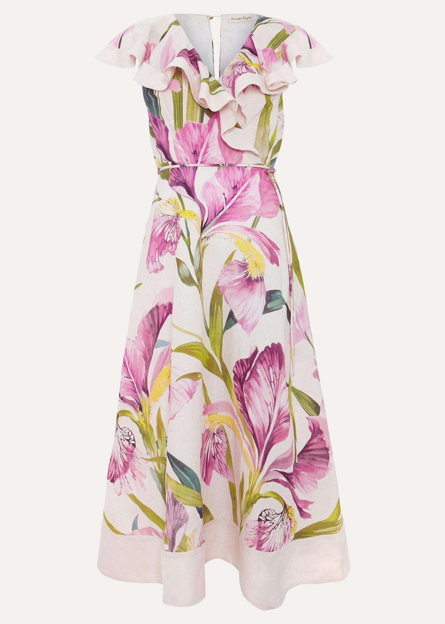 Matilda Floral Linen Ruffle Dress