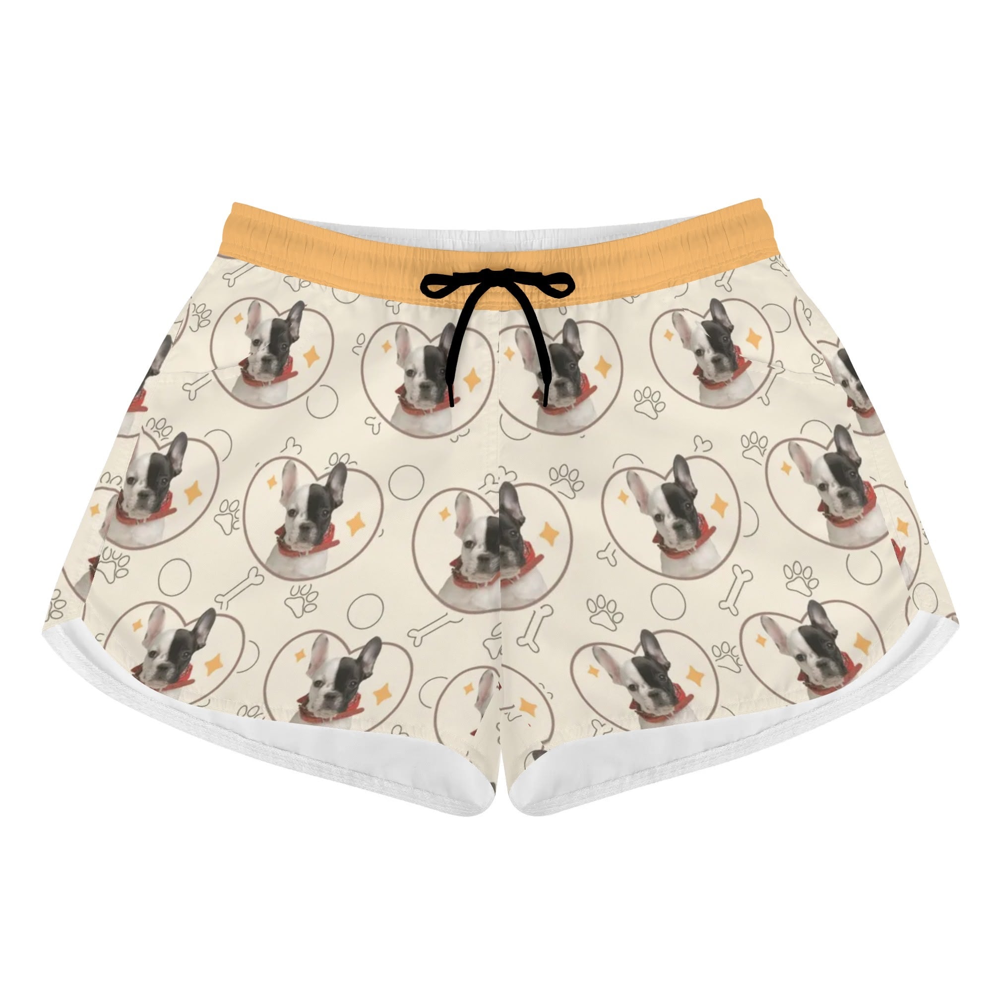 French Bulldog Lover Custom Women's Beach Shorts With French Bulldog