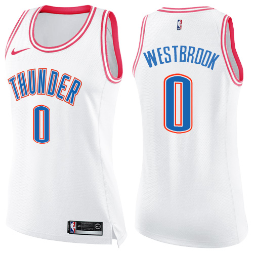 White Russell Westbrook #0 Nike Official Jersey Premium Quality