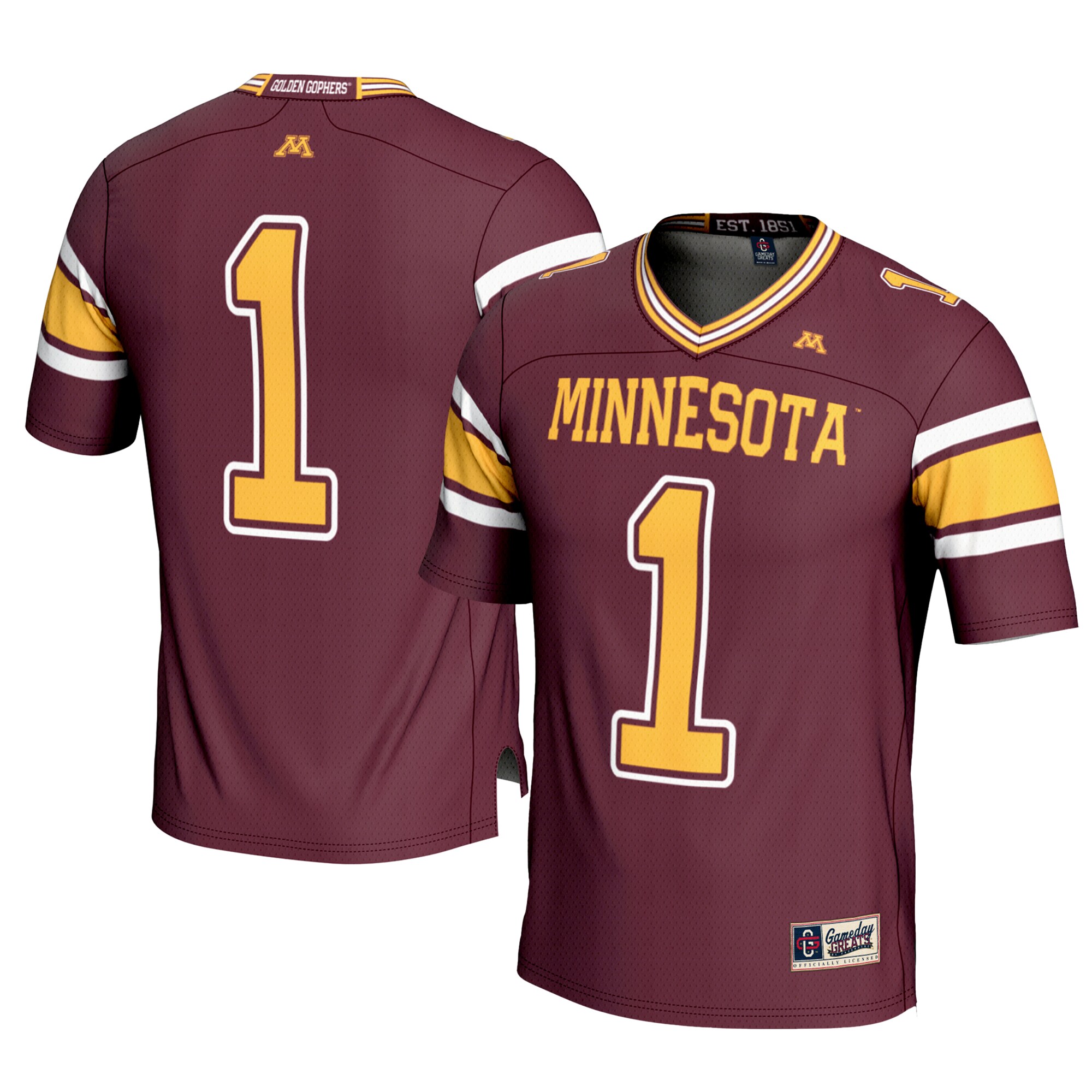 #1 Minnesota Golden Gophers GameDay Greats Football Jersey?�C Maroon