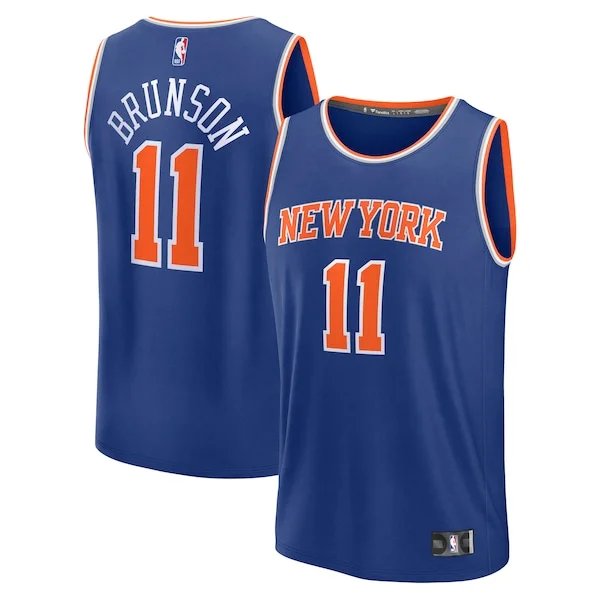 Jalen Brunson NYK Durable Team Jersey - Blue - Licensed Product