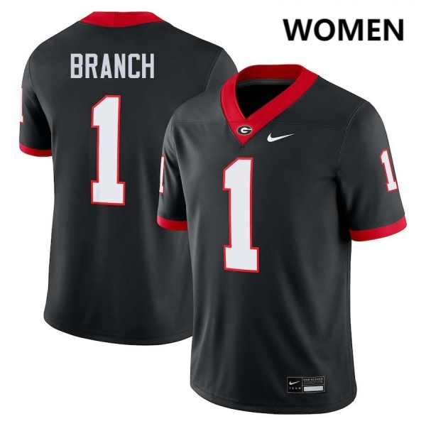 Women Georgia Bulldogs #1 Zachariah Branch Black Nike Stitch Jerseys