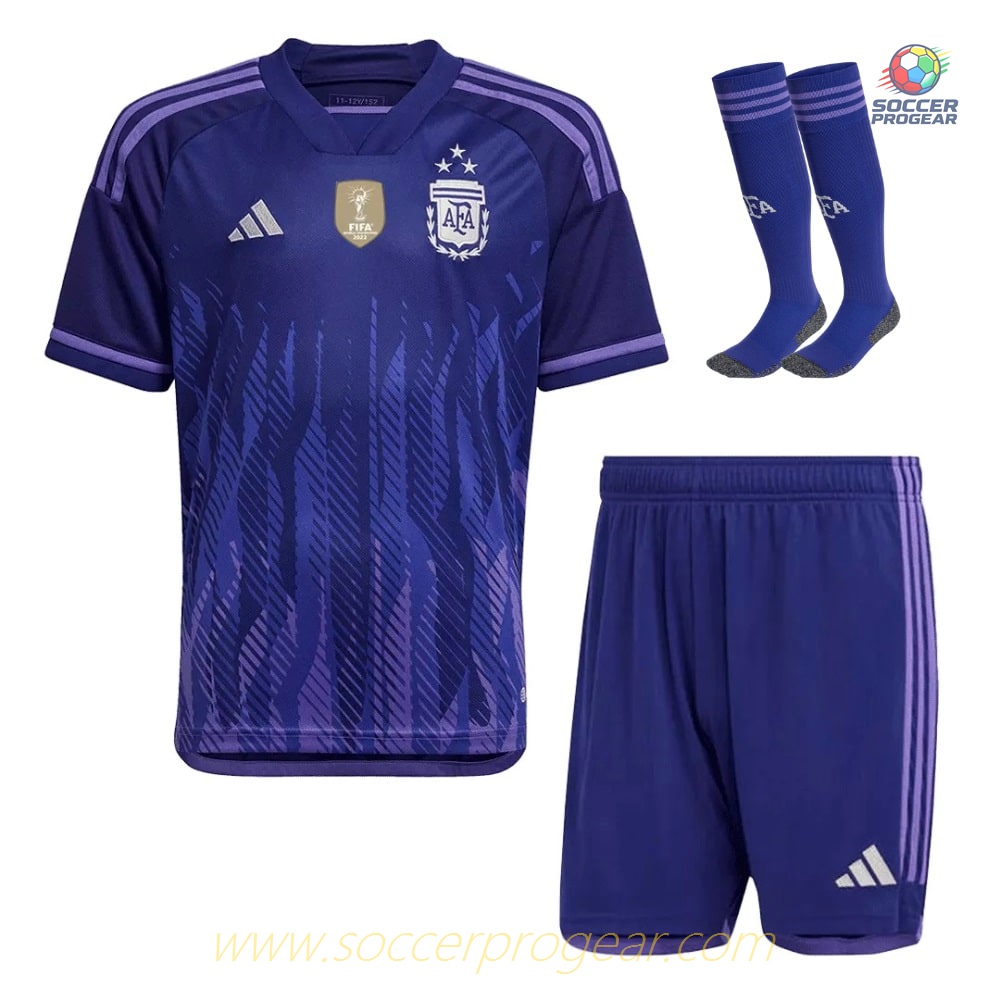 ARGENTINA FIFA Approved 3 STAR AWAY KIDS JERSEY 2022 2023