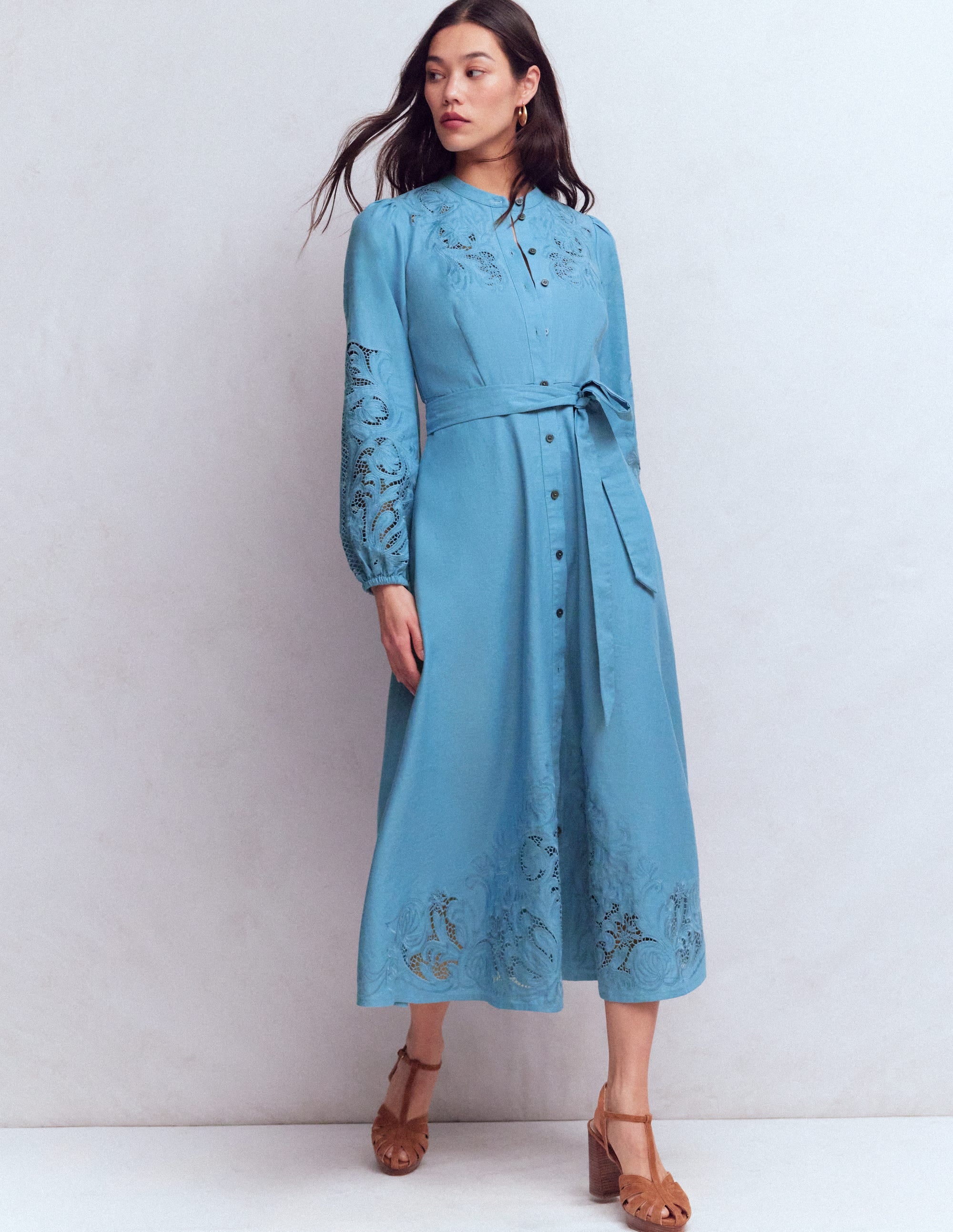 Mae Linen Blend Shirt Dress