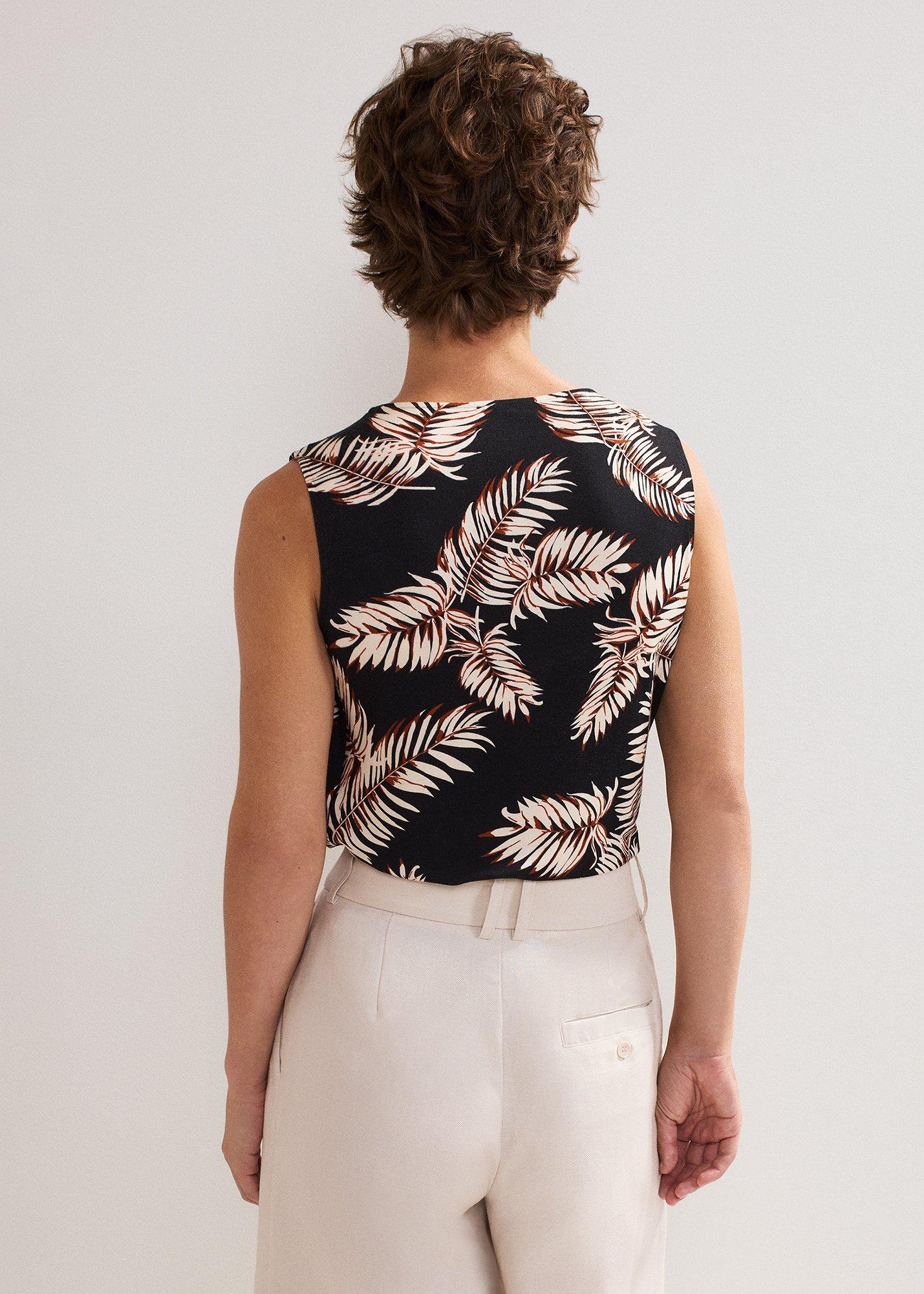 Sutton Printed Draped Top