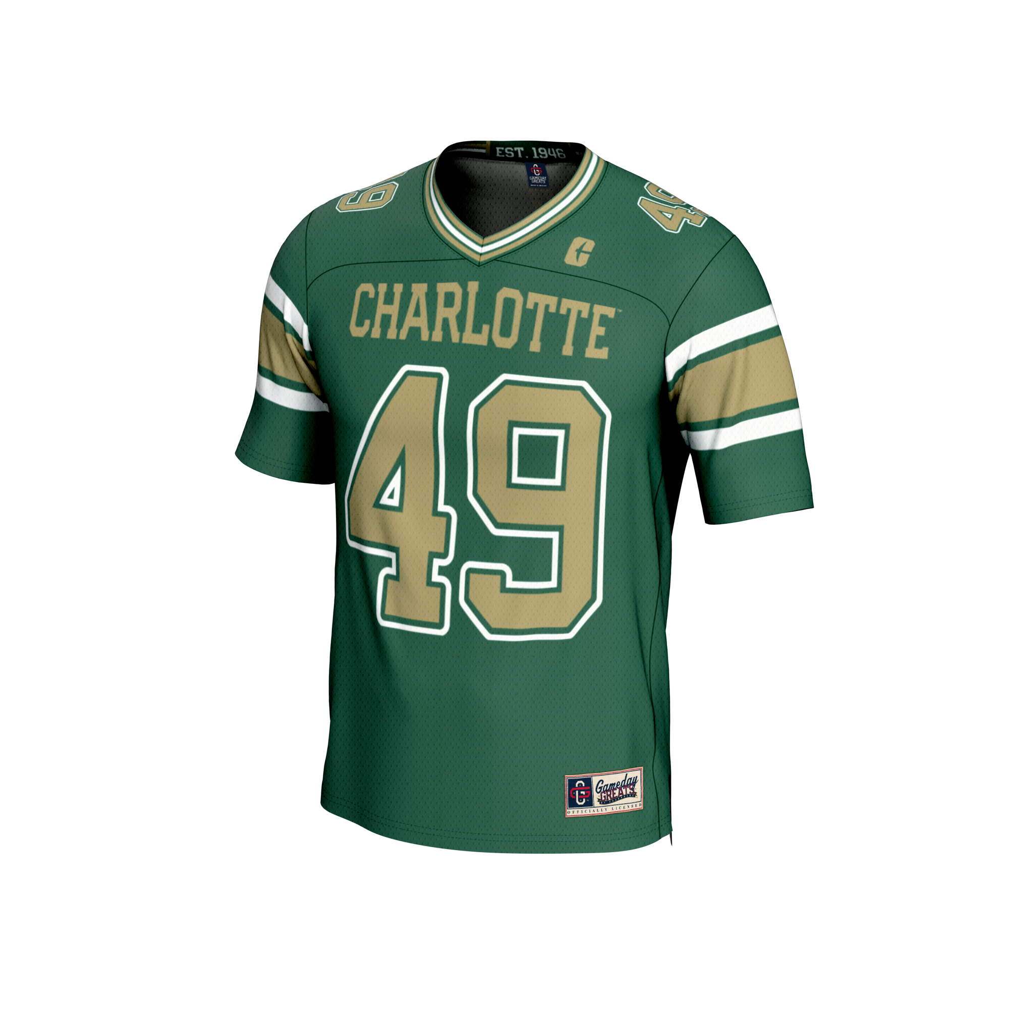 #49 Charlotte 49ers GameDay Greats Unisex Lightweight Football Fashion Jersey - Green