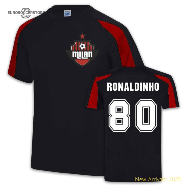 Fan-Favorite Ronaldinho Ac Milan Sport Training Jersey (Black)