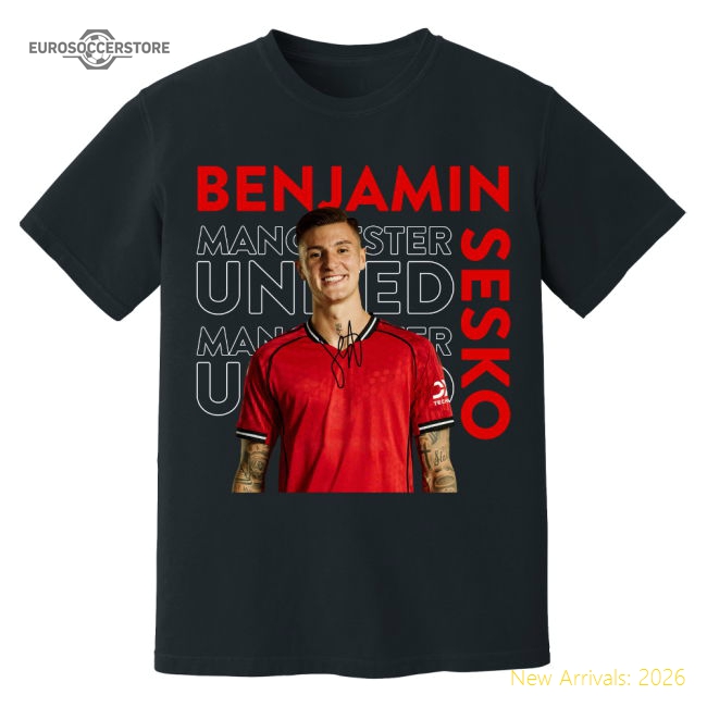 Authentic Benjamin Sesko Man United New Signing T-shirt (black)
