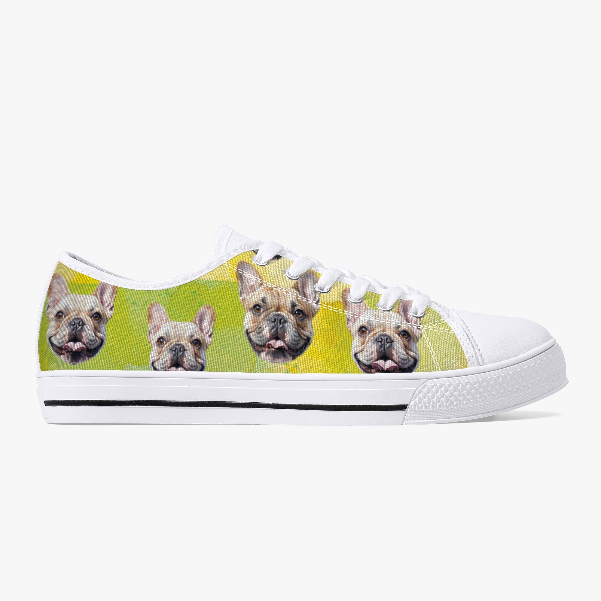French Bulldog Murray Classic Low Top Canvas Shoes Durable Dog Footwear