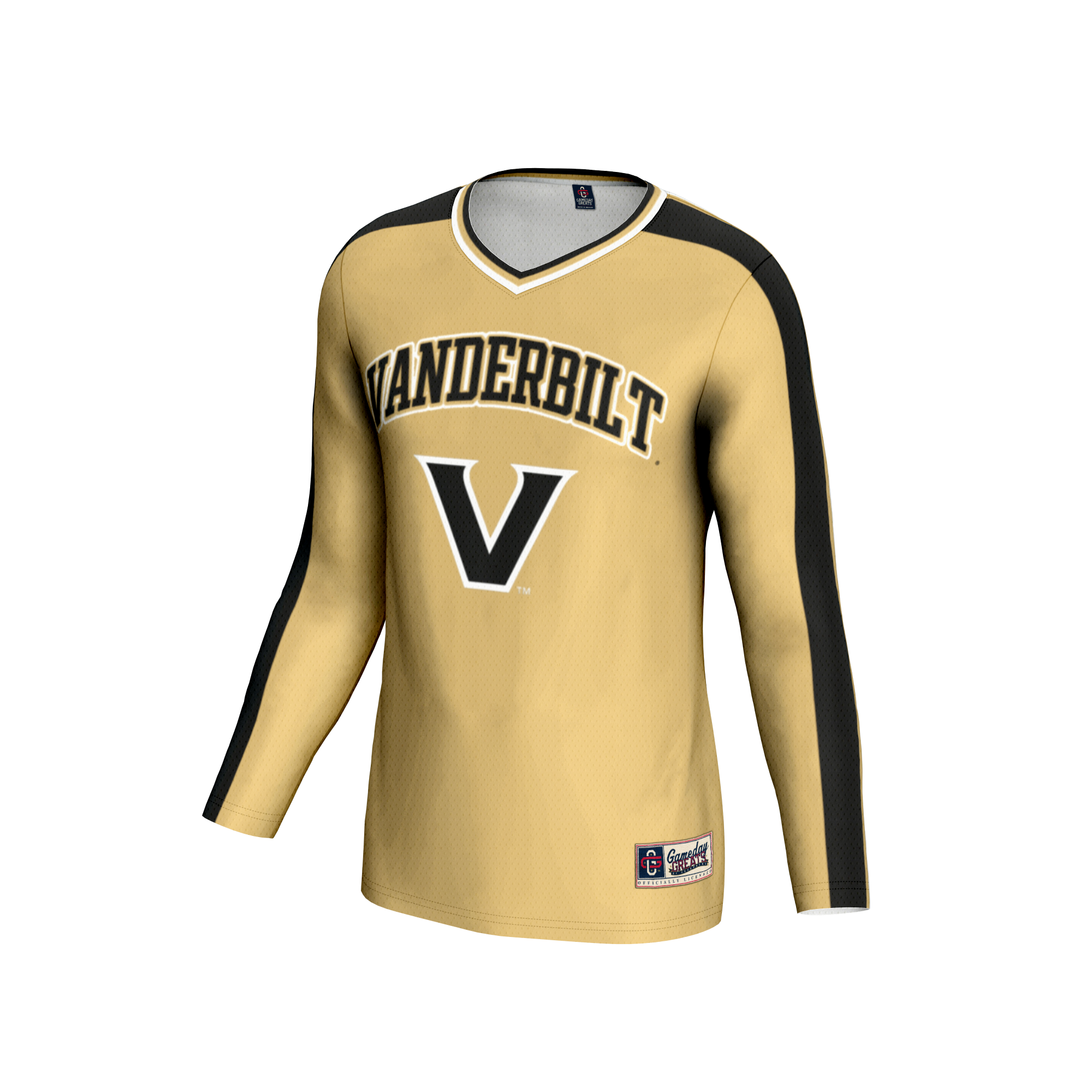 [NJP] Vanderbilt Commodores GameDay Greats Unisex Women's Volleyball Lightweight Fashion Jersey - Gold